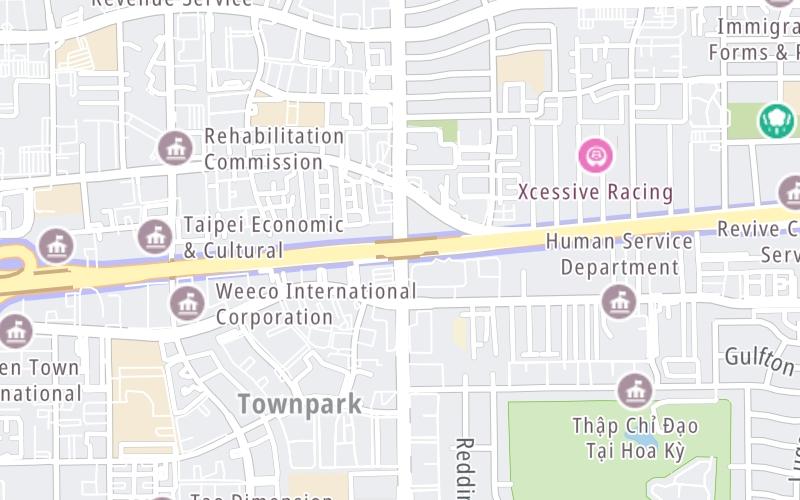 Static map of Westpark Tollway at Gessner Road