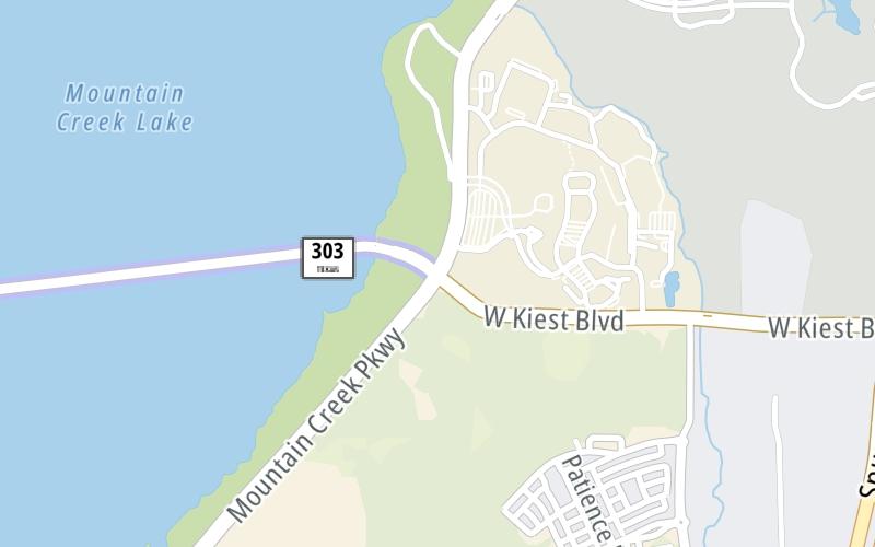 Static map of Mountain Creek Lake Toll Bridge at Mountain Creek Parkway