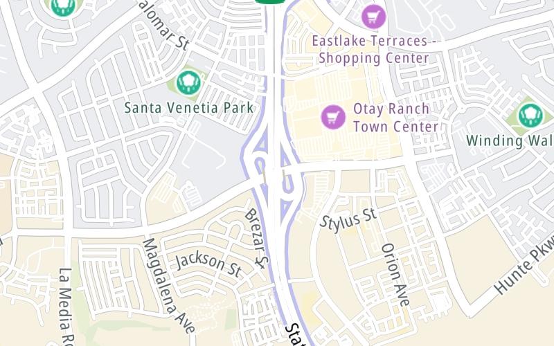 Static map of South Bay Expressway at Birch Road