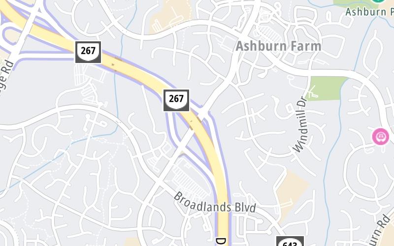 Static map of Dulles Greenway at SR 901