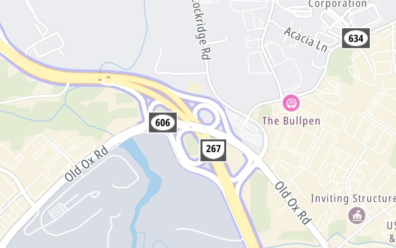 Static map of Dulles Greenway at 8A W/8B E: SR 606