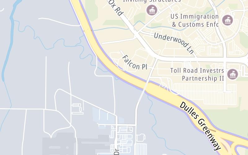 Static map of Dulles Greenway at SR 28 South