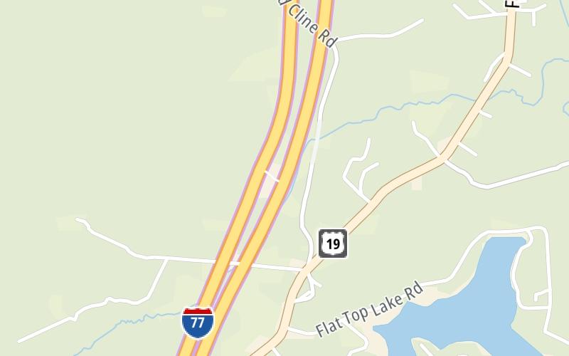 Static map of West Virginia Turnpike at Toll Plaza 