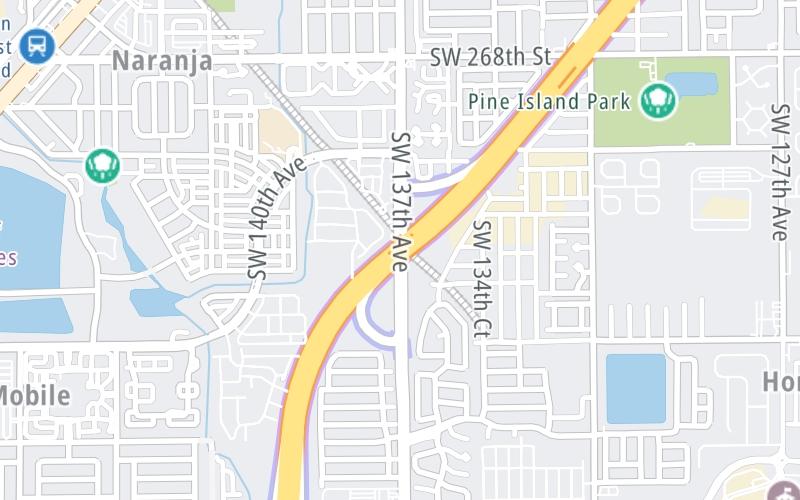 Static map of Floridas Turnpike at SW 137th Ave / HEFT