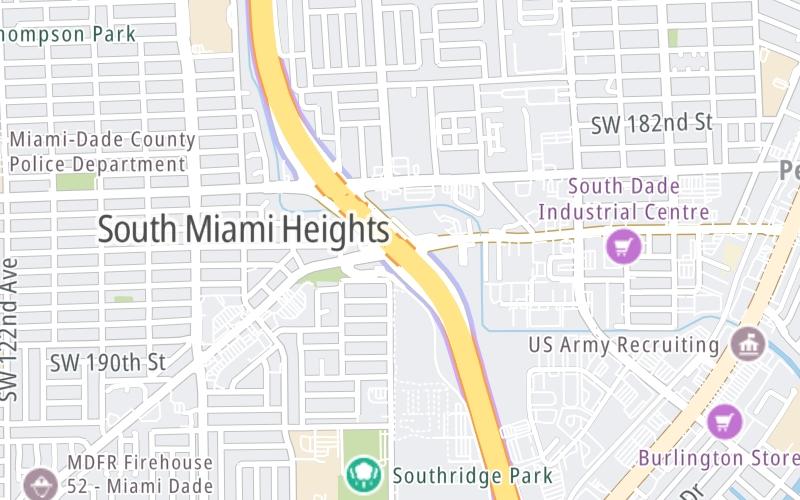 Static map of Floridas Turnpike at Quail Roost Dr/Eureka Drive / HEFT