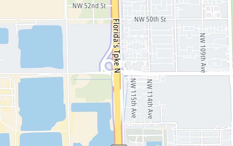 Static map of Floridas Turnpike at Doral Blvd/NW 41st Street / HEFT