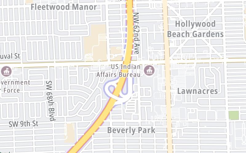 Static map of Floridas Turnpike at Hollywood Blvd/Pines Blvd