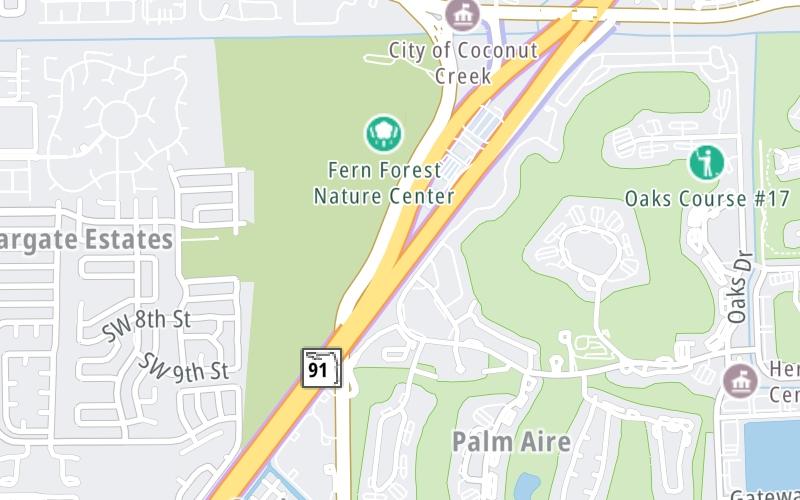 Static map of Floridas Turnpike at Pompano Beach Plaza