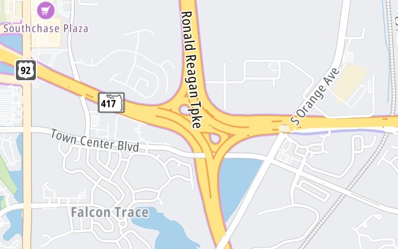 Static map of Floridas Turnpike at SR 417/Central Florida GreeneWay