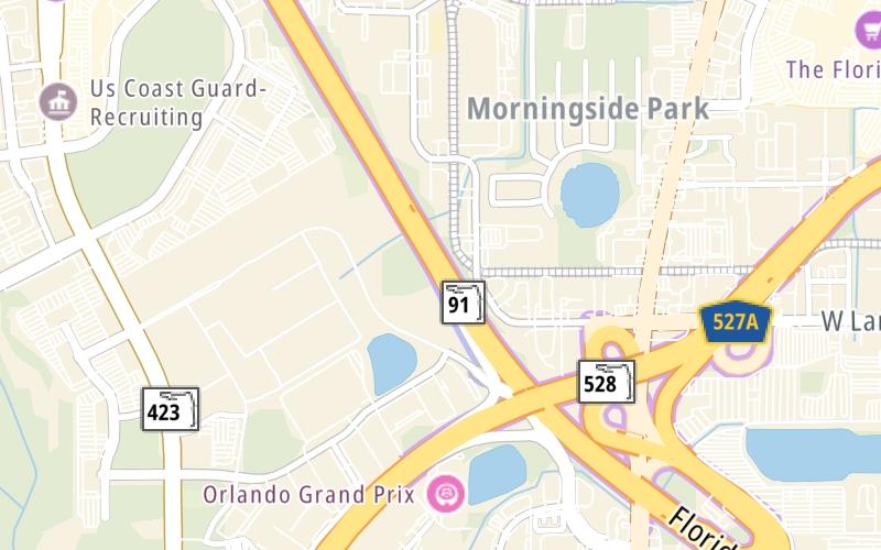 Static map of Floridas Turnpike at Consulate Drive