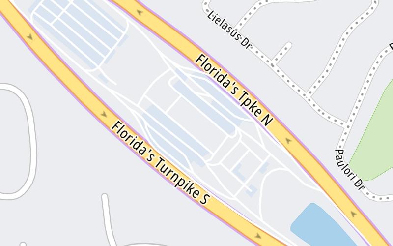 Static map of Floridas Turnpike at Turkey Lake Service Plaza