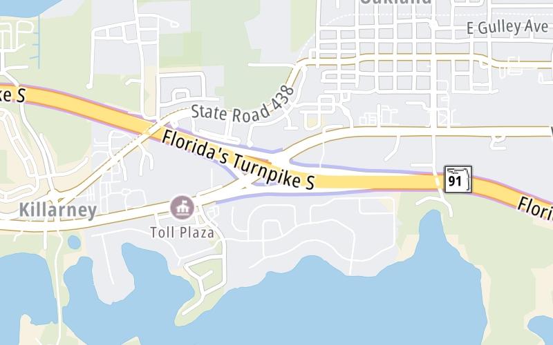 Static map of Floridas Turnpike at SR 50/W Colonial Drive