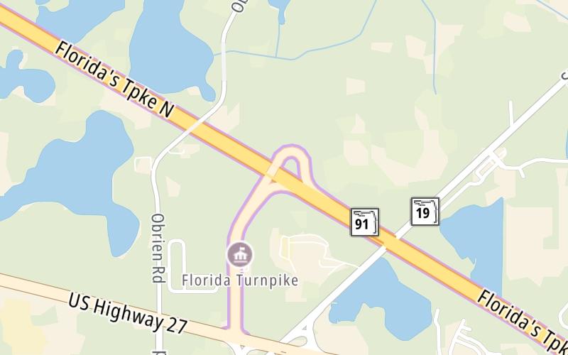 Static map of Floridas Turnpike at US 27