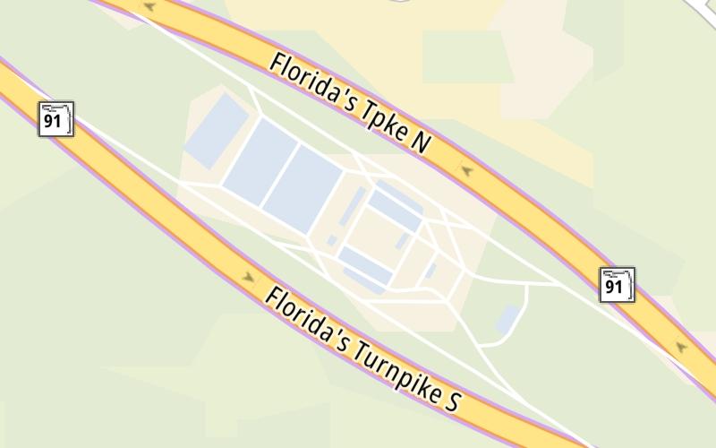 Static map of Floridas Turnpike at Okahumpka Service Plaza