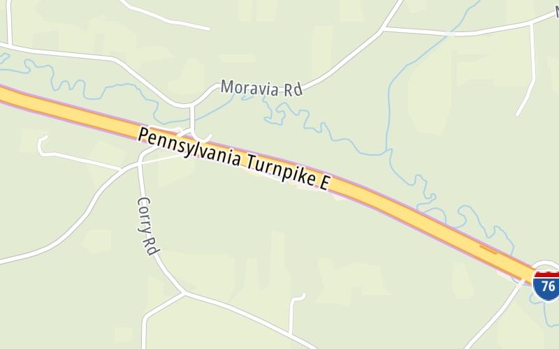 Static map of Pennsylvania Turnpike at Westgate / Ohio Turnpike