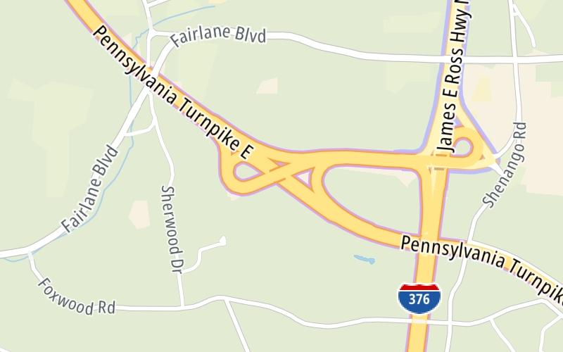 Static map of Pennsylvania Turnpike at I–376