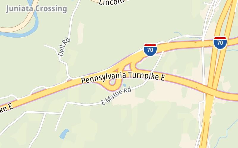 Static map of Pennsylvania Turnpike at I–70 / US 30