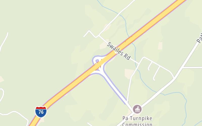 Static map of Pennsylvania Turnpike at PA 75