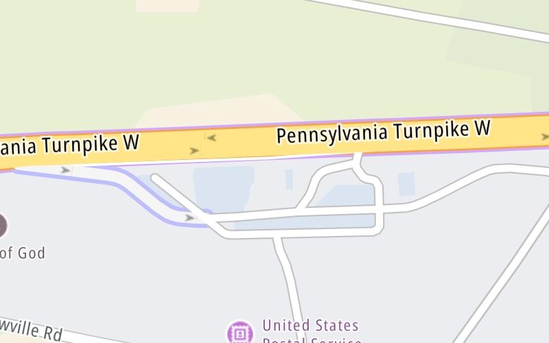 Static map of Pennsylvania Turnpike at Cumberland Valley Service Plaza