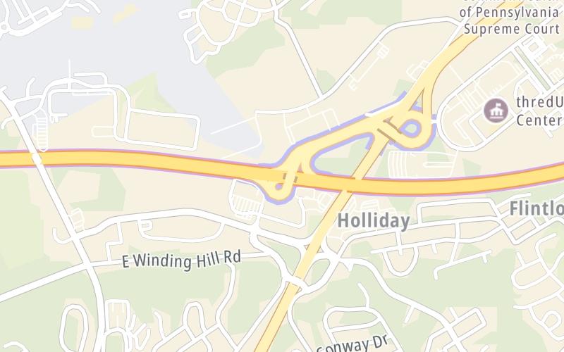 Static map of Pennsylvania Turnpike at US 15 / Gettysburg Pike