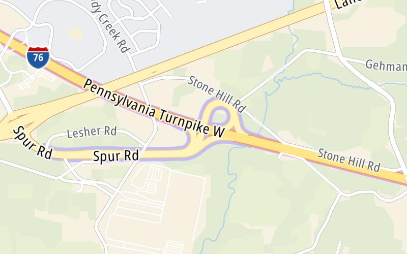 Static map of Pennsylvania Turnpike at US 222