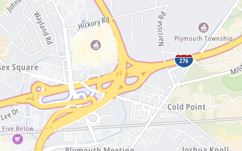 Static map of Pennsylvania Turnpike at NORTHEAST EXTENSION / I–476