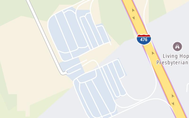 Static map of Pennsylvania Turnpike at Allentown Service Plaza