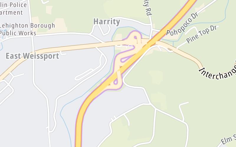 Static map of Pennsylvania Turnpike at US 209