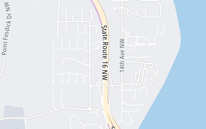 Static map of Tacoma Narrows Bridge at Tacoma Narrows Bridge Toll Plaza