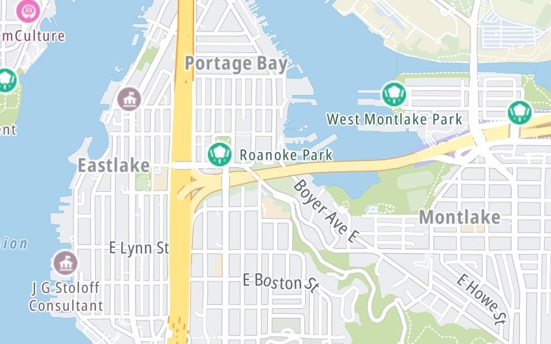 Static map of Sr 520 Bridge at I–5 / SR 520 Begins