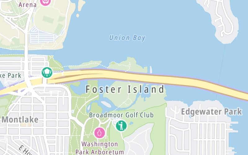 Static map of Sr 520 Bridge at Lake Washington Blvd E / West Side of Bridge