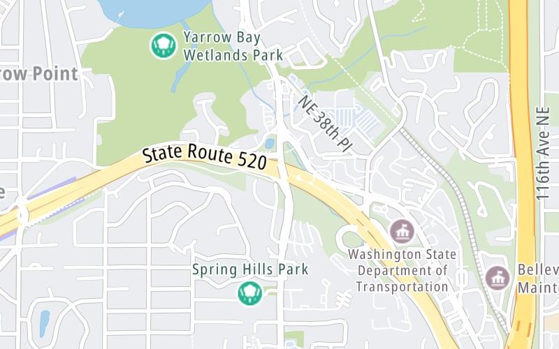 Static map of Sr 520 Bridge at Lake Washington Blvd NE / Bellevue Way E