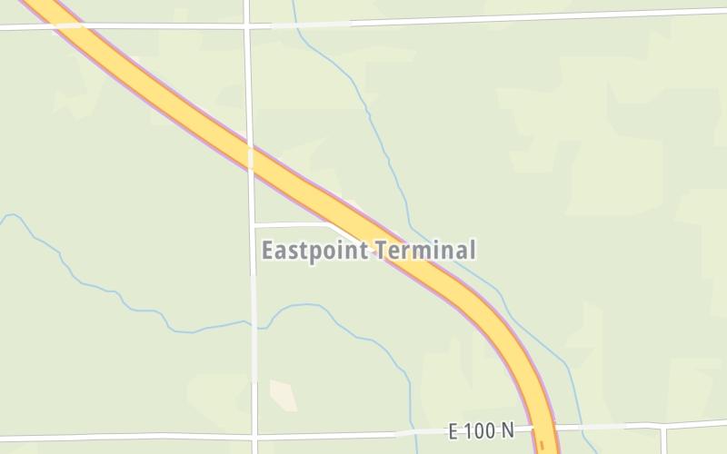 Static map of Indiana Toll Road at Eastpoint Toll Barrier