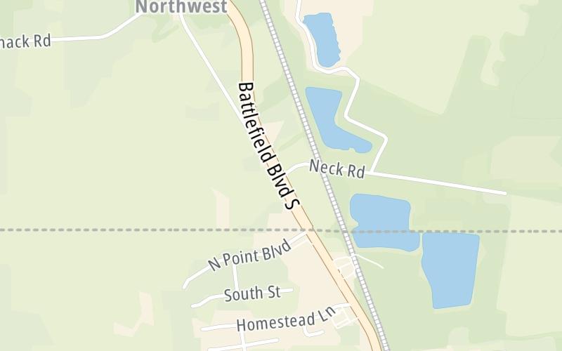 Static map of Chesapeake Expressway at Neck Road