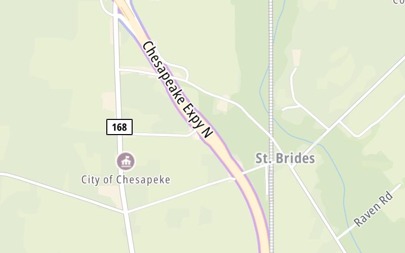 Static map of Chesapeake Expressway at Chesapeake Expressway Main Toll Plaza