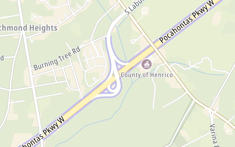 Static map of Pocahontas Parkway at Laburnum Avenue / New Market Road