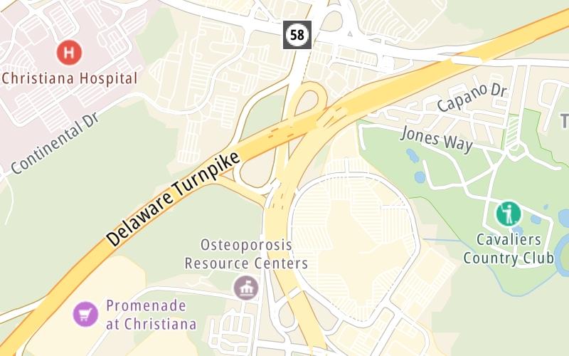 Static map of State Route 1 at I–95/DE TPKE / I–295 / I–495