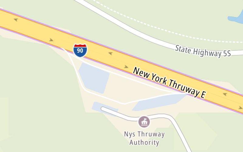 Static map of New York State Thruway at Mohawk Travel Plaza