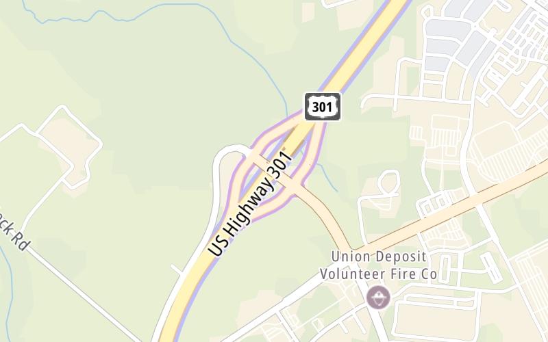 Static map of Us 301 at Warwick Road/Levels Road