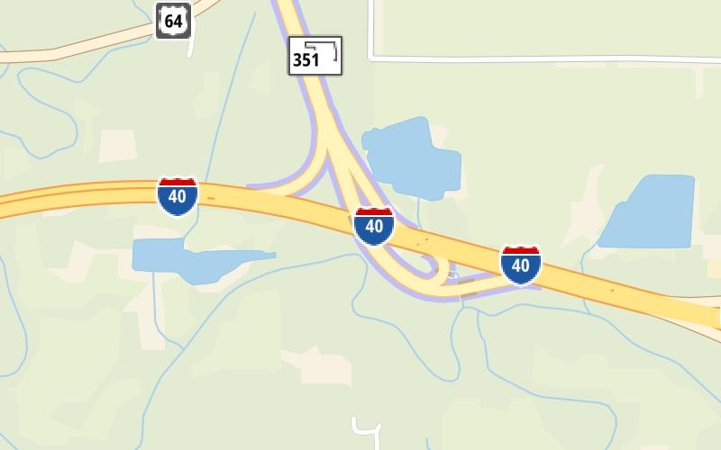 Static map of Muskogee Turnpike at I–40