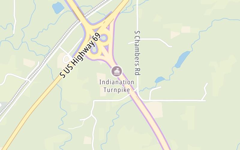 Static map of Indian Nation Turnpike at McAlester Toll Plaza