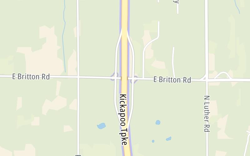 Static map of Kickapoo Turnpike at NE 93rd Street/E Britton Road