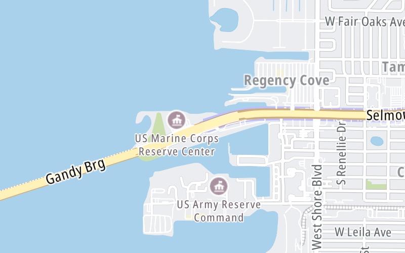 Static map of Selmon Expressway at Gandy Blvd Bridge