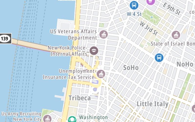 Static map of Holland Tunnel at Holland Tunnel / New York Bore