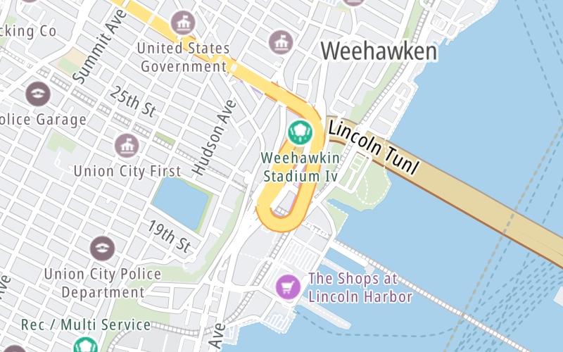 Static map of Lincoln Tunnel at Lincoln Tunnel Toll Plaza