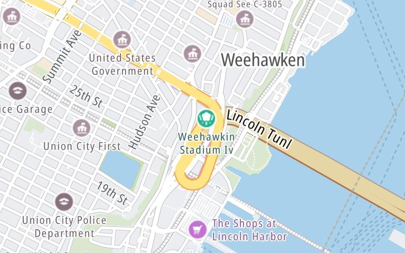 Static map of Lincoln Tunnel at Lincoln Tunnel / New Jersey Bore