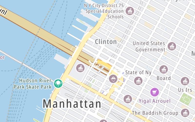 Static map of Lincoln Tunnel at Lincoln Tunnel / New York Bore