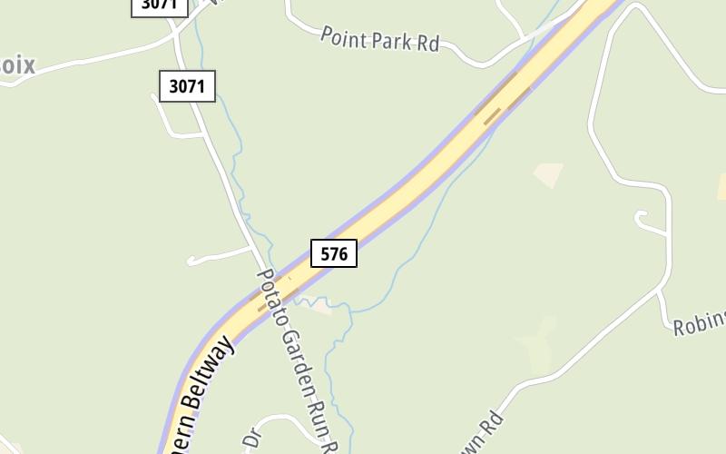 Static map of Pa Turnpike 576 at Findlay Toll Gantry