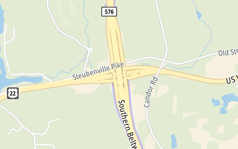 Static map of Pa Turnpike 576 at US 22 / William Penn Hwy