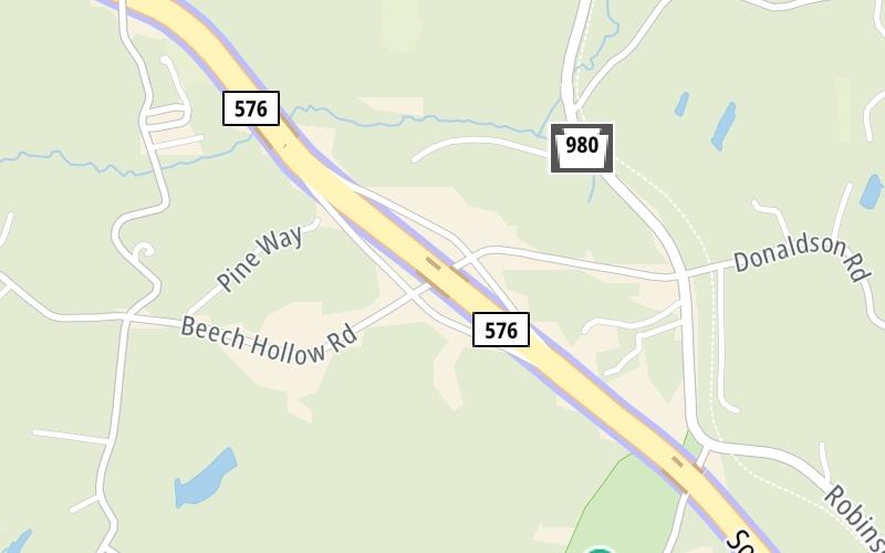 Static map of Pa Turnpike 576 at Beech Hollow Road